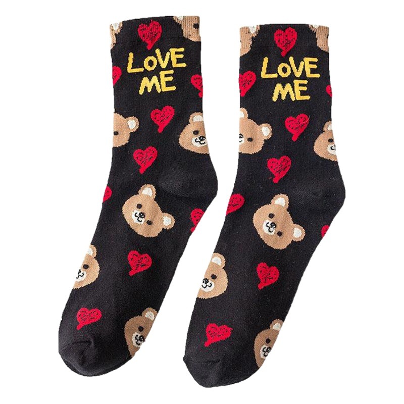 INS Japanese and Korean fashion cartoon women's socks cotton mid-calf socks women's sweet college style socks all-matching student socks wholesale