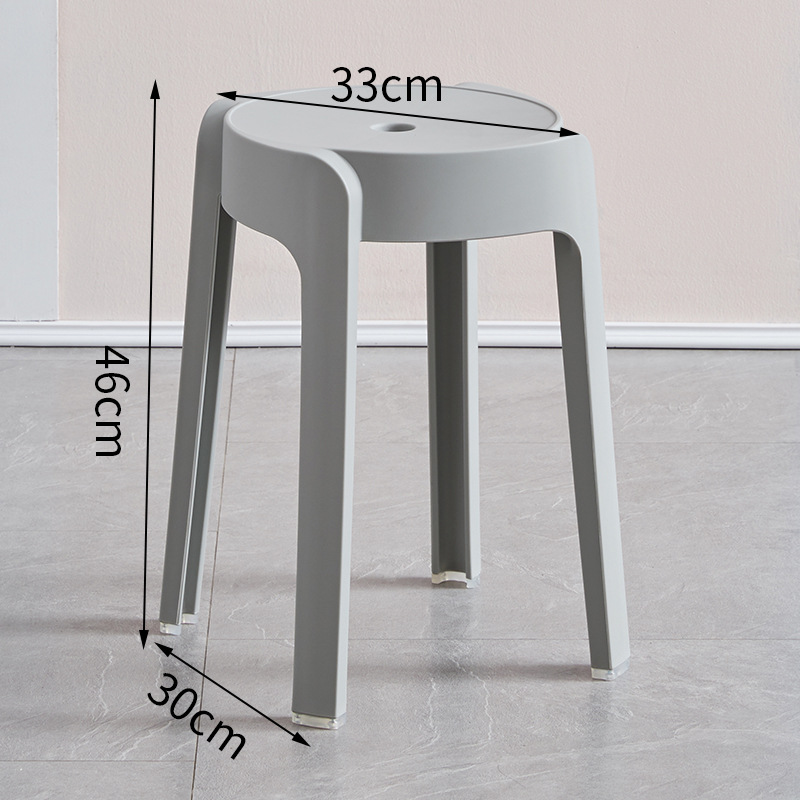 Picture of High Mature Plastic Stool Thickened Square Circle Backrest Home Dining Table Plastic Stool Dengzi Windmill Simple Bench Nordic Living Room