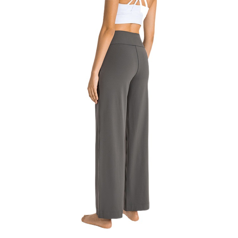 Shi Shi Mengke's New Double 6 Nylon Loose and Comfortable Straight Pants Drawstring Elastic Waist Versatile Wide-Leg Casual Pants