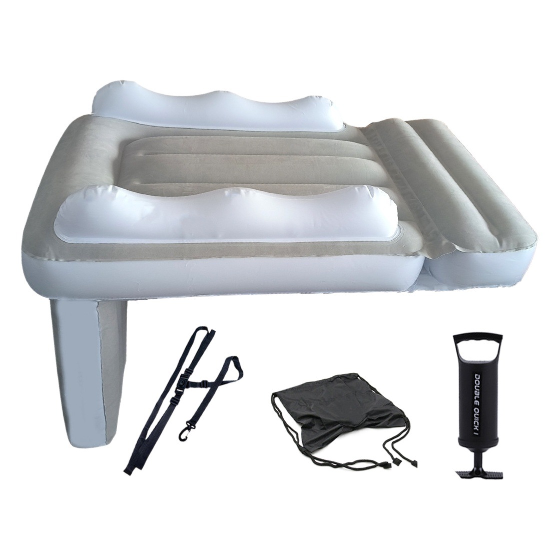 Amazon Baby Inflatable Mattress Children Car Rear Folding Car Mat Outdoor Travel Thickened Flocking Air Cushion