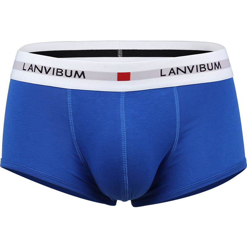 Picture of Spot Wholesale Lanvibum Men's Underwear Youth U-Convex Low-Waist Cotton Boxer Briefs Pure Color Large Size Men's Underpants