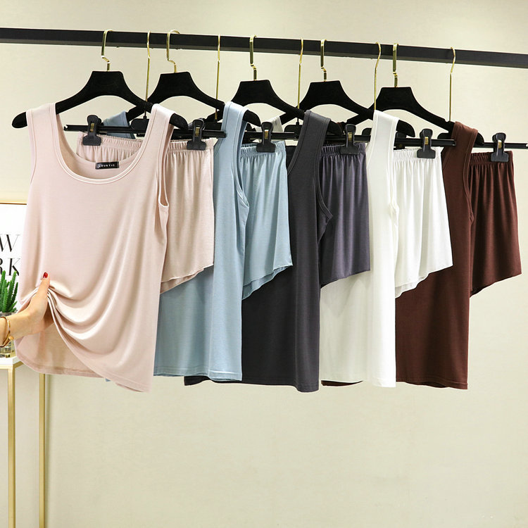 Summer Thin Loose Modal Vest Short Suit Women's Outwear Two-Piece Sleeveless Casual Pajamas Home Clothes
