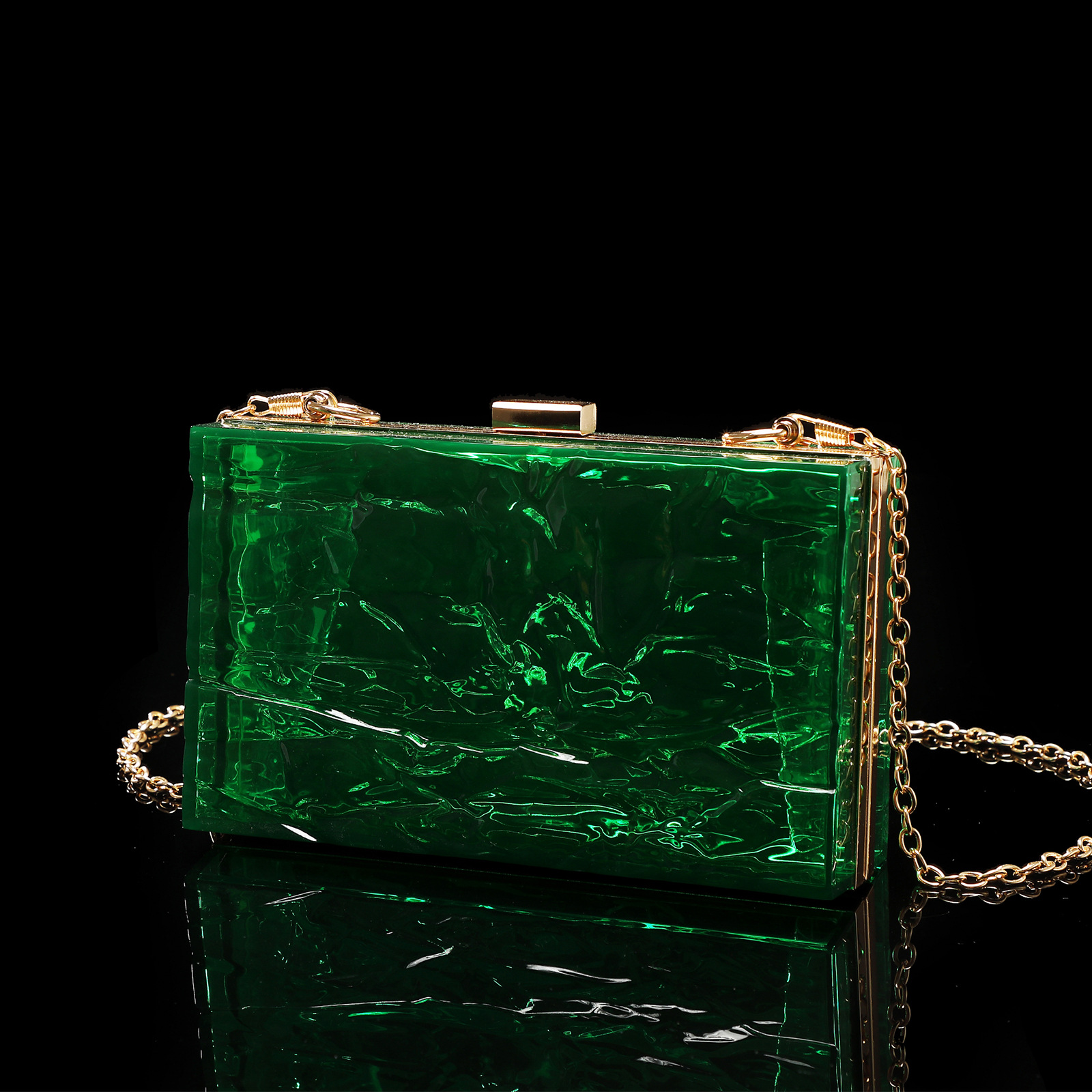 Picture of Women's new evening bag ice crack transparent acrylic fashion clutch chain bag cross-border Amazon exclusive