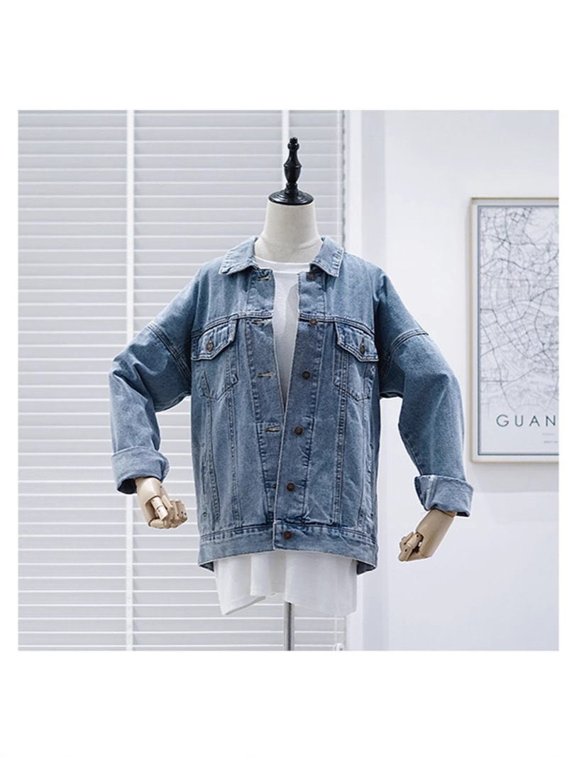 Amazon explosions Europe and the United States loose Denim coat women slim long distressed denim jacket long sleeve jacket wholesale