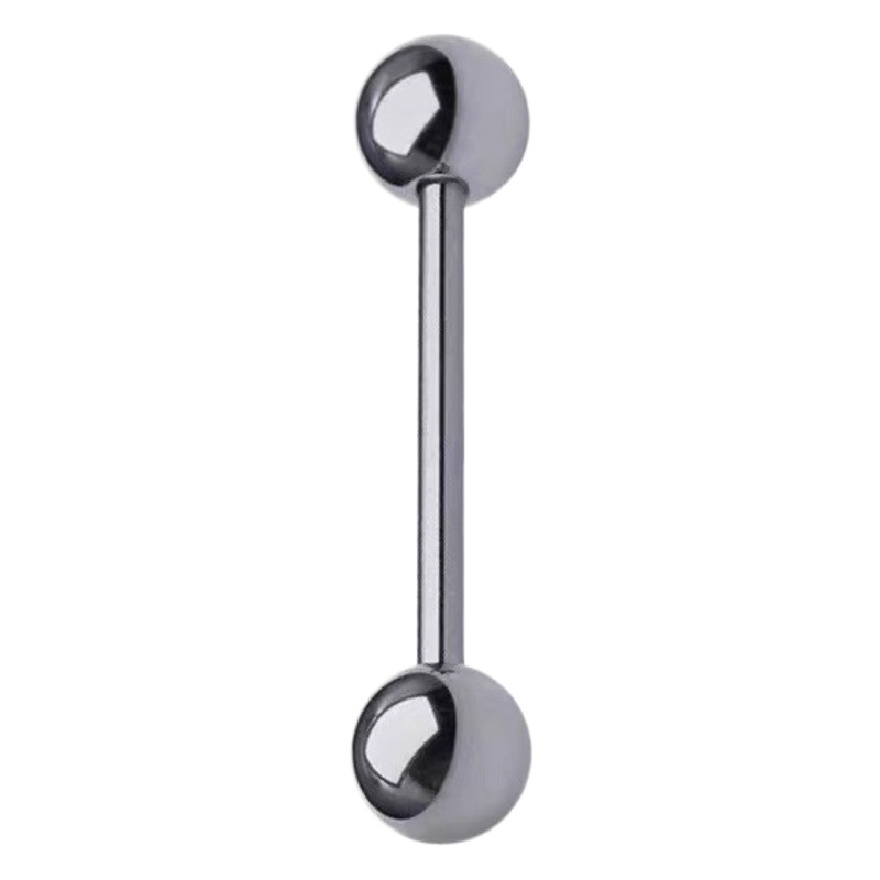 Titanium steel tongue nail lip nail earring industrial barbell steel color puncture 1.6 Rod thick 14g human body puncture
