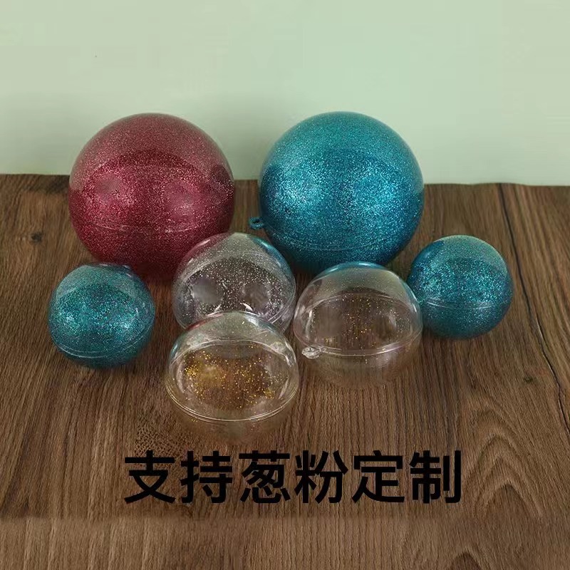 Picture of Christmas Ball Transparent Plastic Ball Hollow Ball Holiday Wedding Christmas Ball Decorative Hanging Ball Acrylic
