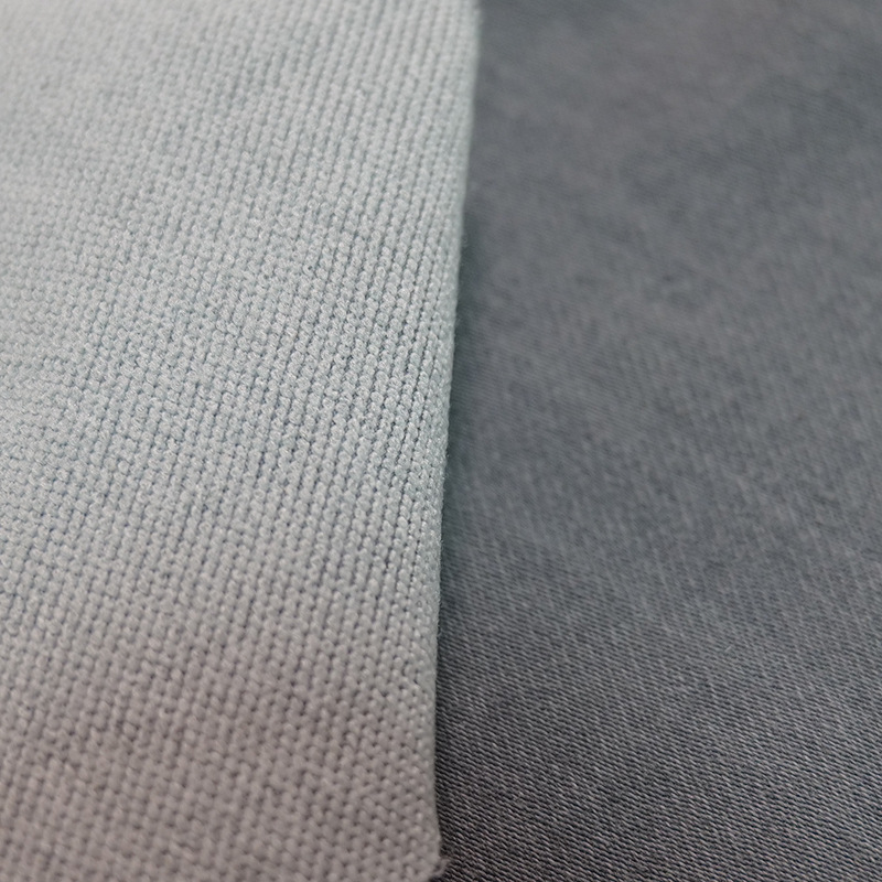 Picture of Stretch Woven Denim Wash Towel Bottom Fabric Imitation Knitted Denim Grey Surface White Base Color Twill 7.2OZ Thin