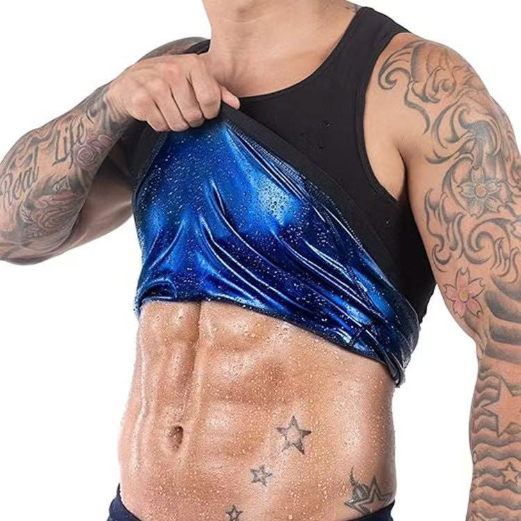 Picture of Cross-border shaping belly shaping clothes Men's Fitness sweat-breaking short sleeve sports running sweat-breaking clothes beer belly round neck short sleeve wholesale