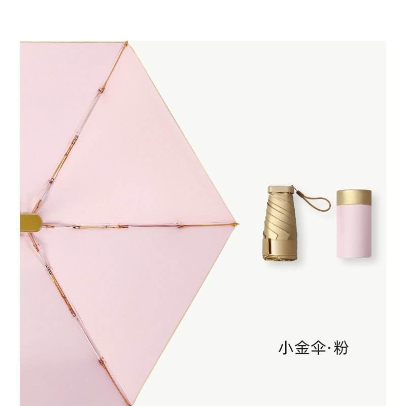 Picture of Manual Parasol with Sun Protection and Uv Protection, Small Gold Umbrella, Flat 40% off Titanium Gold Gift Box, Custom Sun Umbrella, Small and Fresh Style