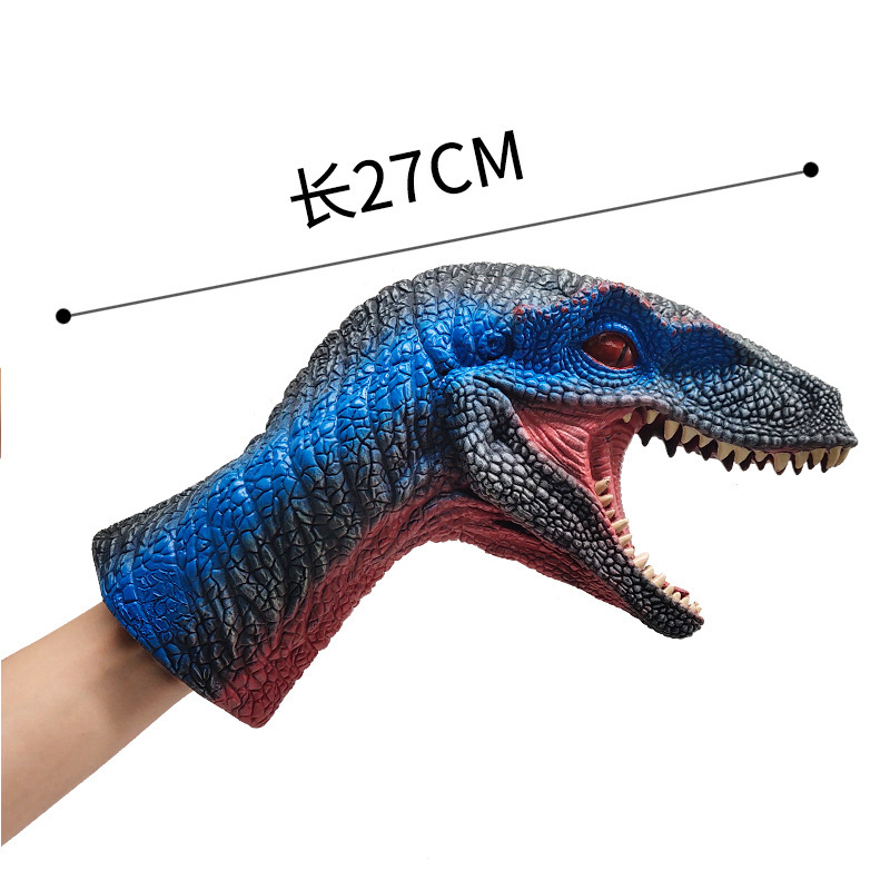 Picture of Dinosaur Hand Doll Gloves Soft Glue Tyrannosaurus Rex Triceratops Shark Simulation Animal Model Stall Shark Arm Toy Cross Border