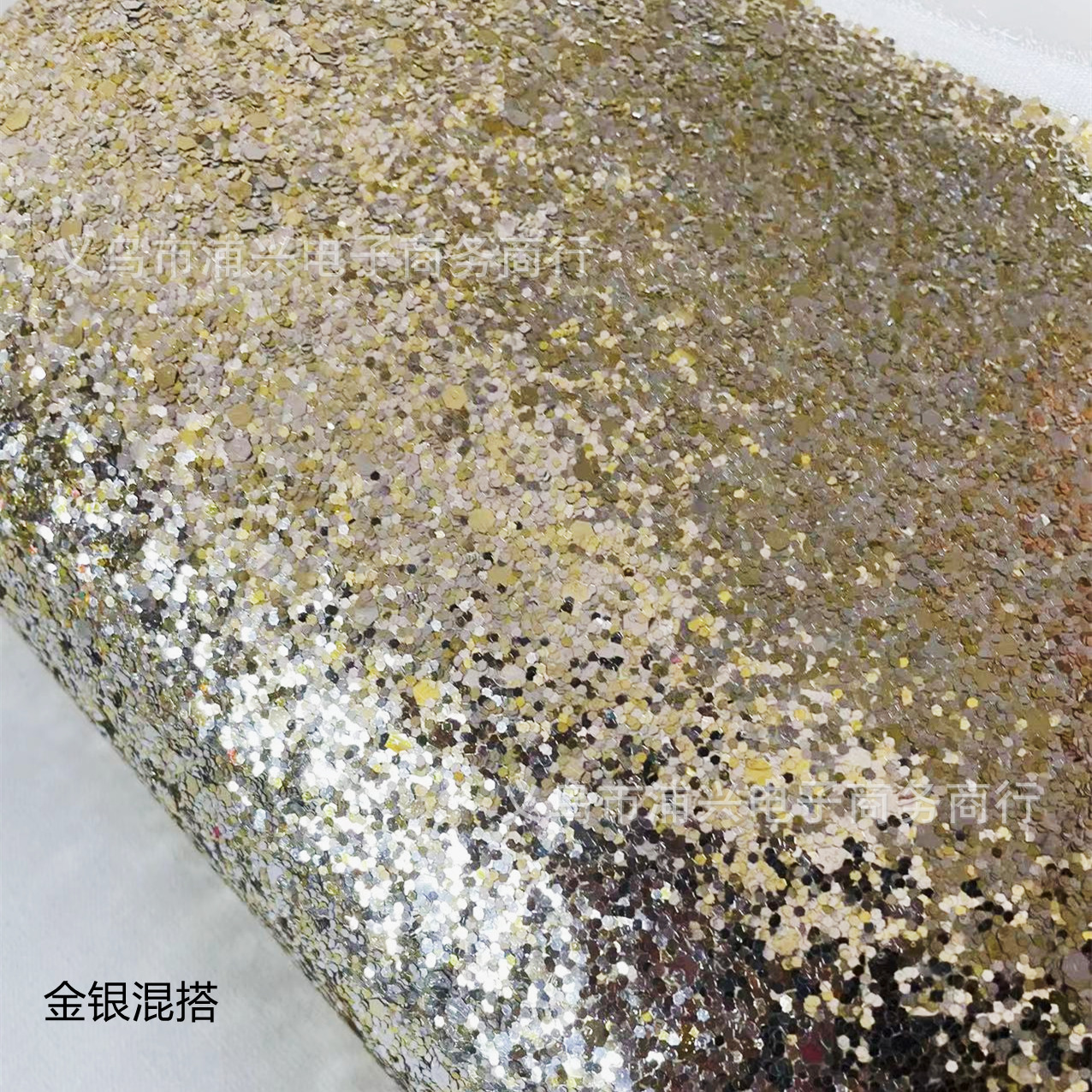 Picture of Pu Leather Glitter Coarse Powder Glitter Fabric Glitter Fabric Large and Small Hexagonal Pieces