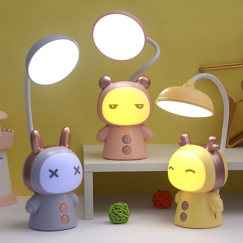 Cartoon Led Eye Protection Learning Desk Lamp USB Charging Foldableing Student Kidsren's Learning Lamp Night Light Children's Day Small Gift
