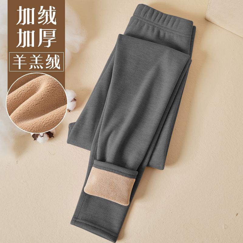 Picture of Lamb fleece leggings ladies 2025 new autumn and winter fleece-lined thickened tight outer wear warm velvet pants long Johns