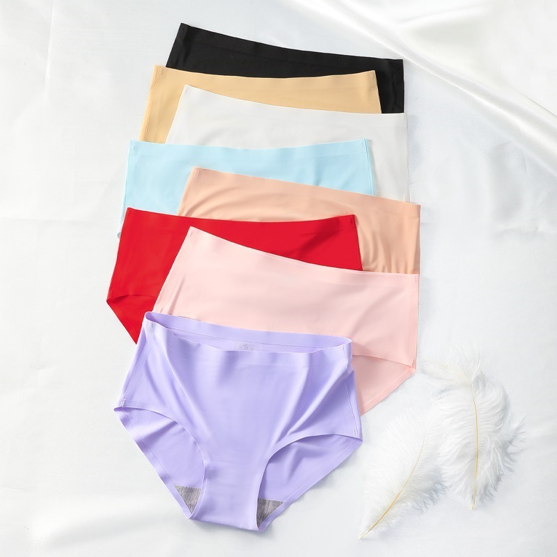Underwear Women's Ice Silk Seamless Mid-waist Cotton Stall Girl's Young Briefs Sexy Ultra-thin Summer Shorts