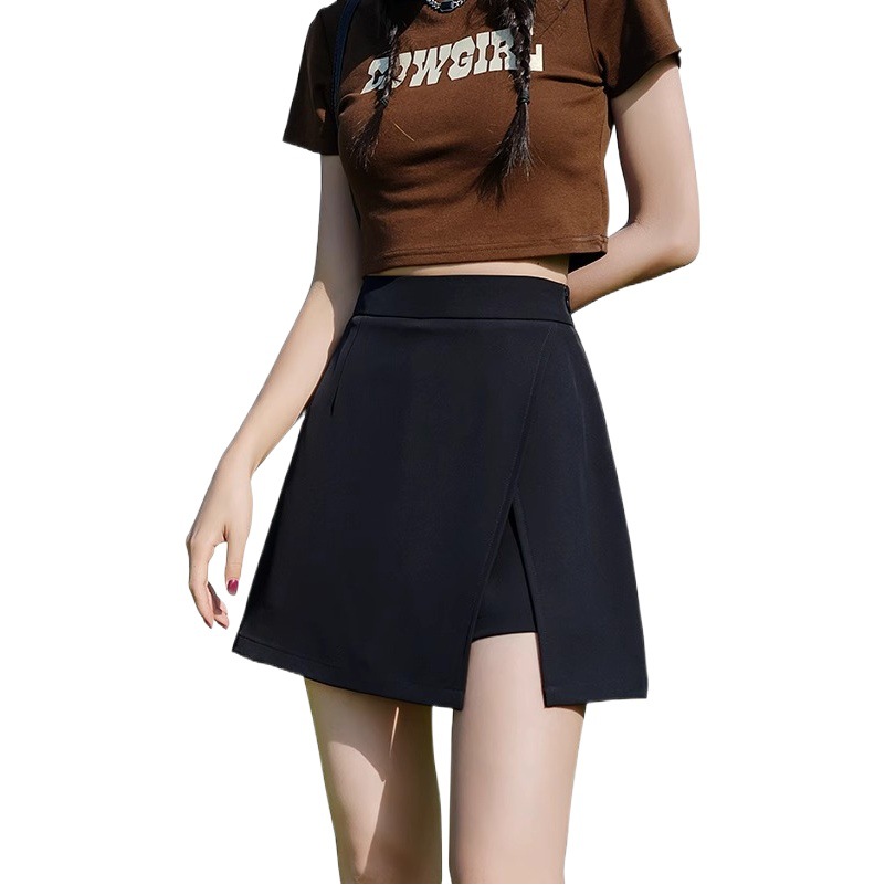 Women's Skirt 2024 Spring New Arrival Irregular Split A- Line Skirt High Waist Slimming Fashionable Korean Style One-Step Skirt