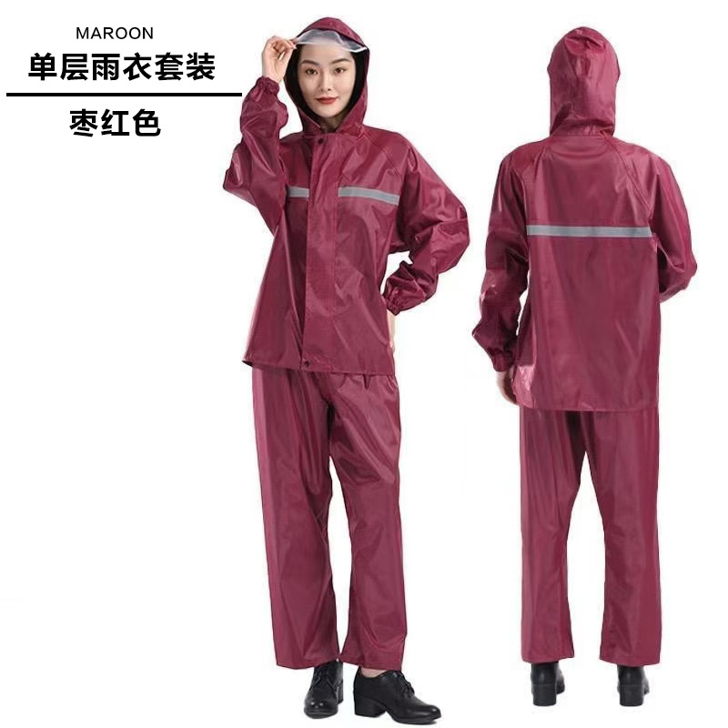 Picture of Wholesale Oxford Cloth Raincoat Split Adult Labor Protection Outdoor Riding Reflective Split Raincoat Rain Pants Set