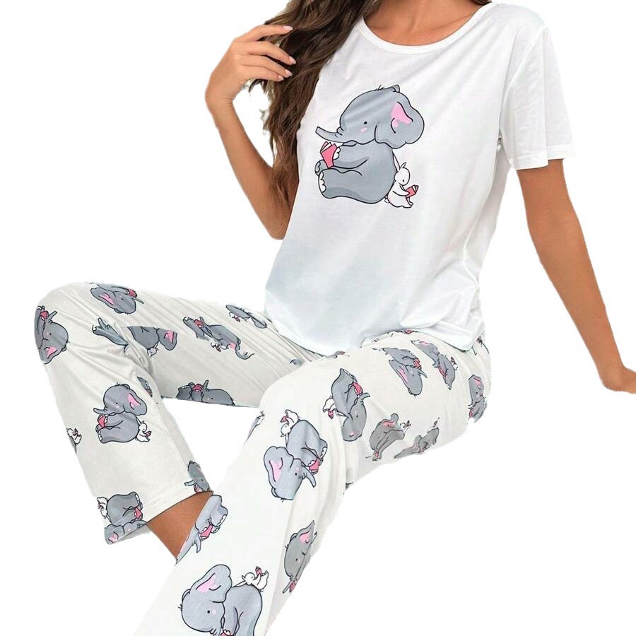 Picture of Casual and Comfortable Two-Piece Pajama Set with a Cartoon Dumbo Design for Women, Suitable for Home Wear and Cross-Border E-Commerce