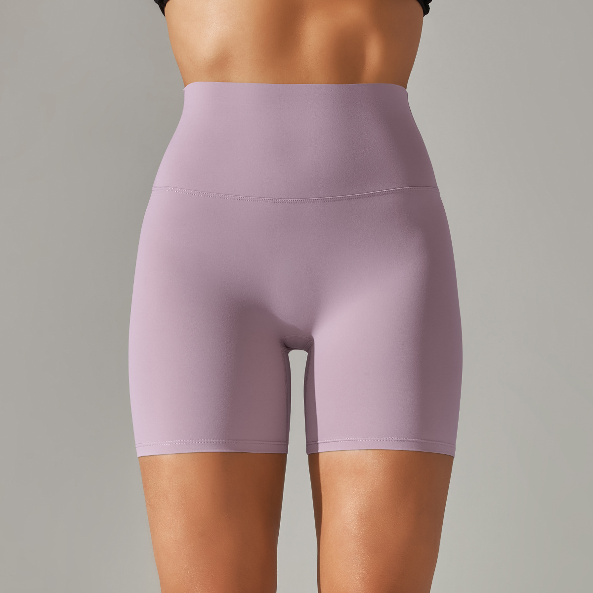 Picture of Spring and Summer New Solid Color Yoga Shorts Double-Sided Brushed Tight-Fitting High-Waist Elastic Sports Fitness Three-Point Yoga Pants for Women