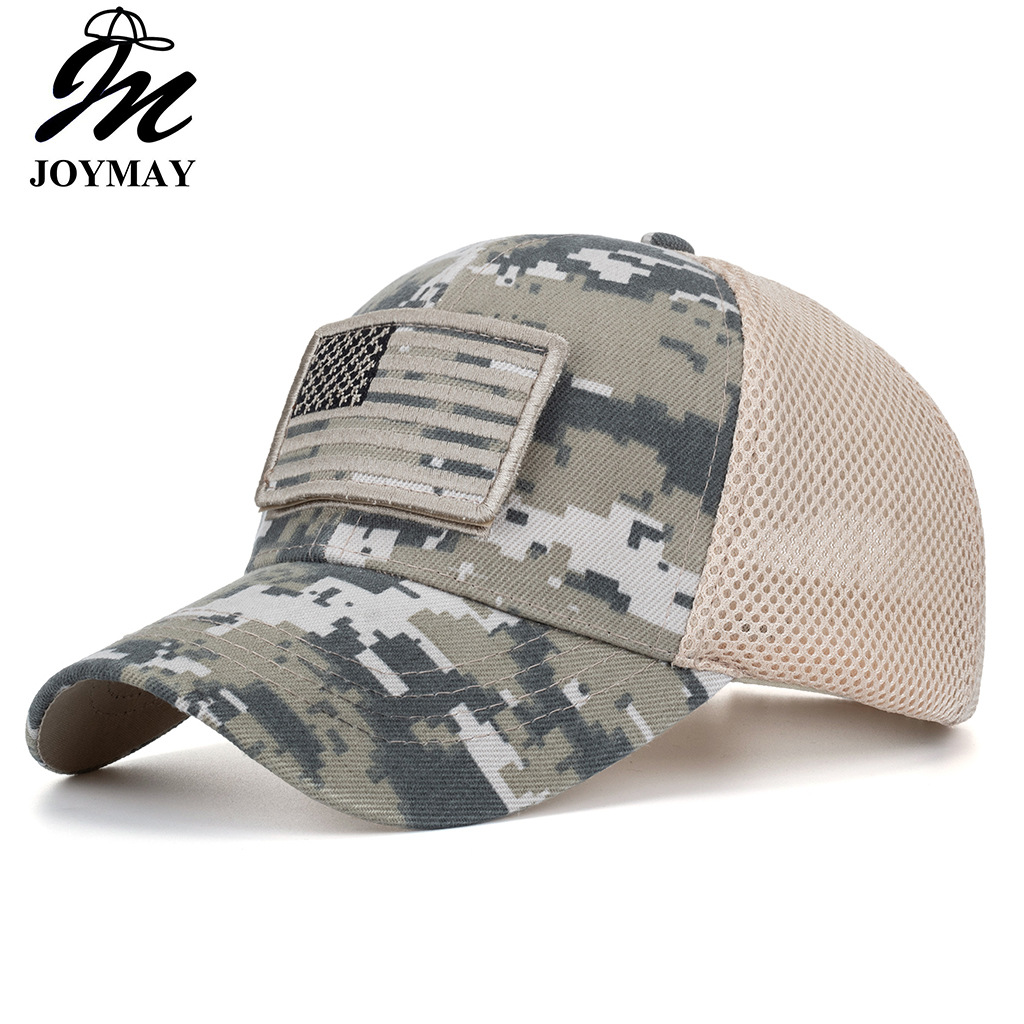 American flag camouflage stickers embroidered baseball cap mesh cap men's cap peaked cap Amazon cross-border B688
