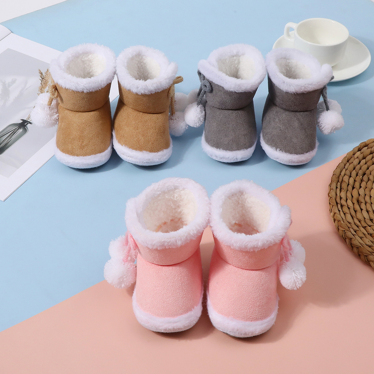 Winter Gaobang 0-12 Months Baby Cotton Shoes Autumn and Winter Male and Female Baby Shoes Baby High-Top Soft-Soled Shoes for Kidsren