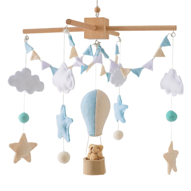 Nordic Style Newborn Children's Room Decoration Baby Bed Bed Hanging Felt Hot Air Balloon Shape Bed Bell Wind Bell