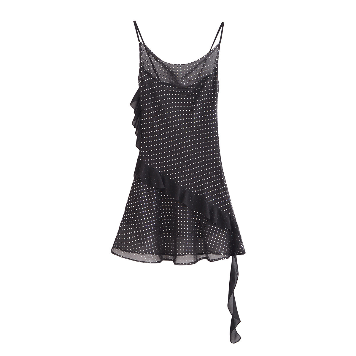ZA cross-border women's clothing wholesale European and American style new bright light laminated decorative sexy slim sling dress 9665838