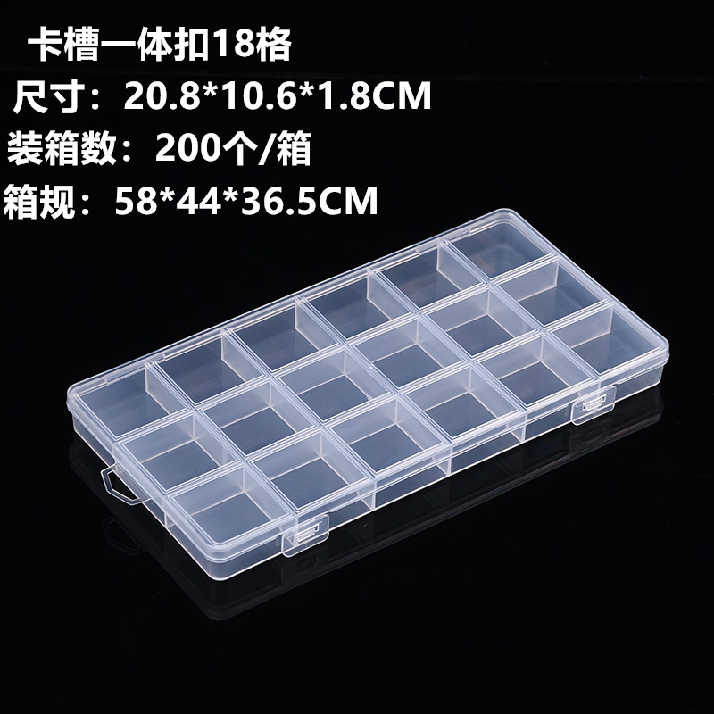 Card Slot 18-grids Fixed Packaging Box Transparent Storage Box Packaging Box Parts diy Beaded Jewelry Tools Accessories Box