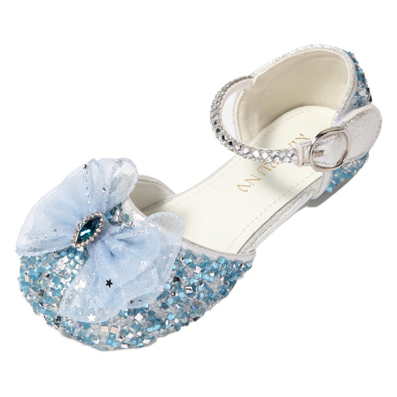 Elsa Girls Princess Sandals 2023 Summer New Baby Large Children's Soft Bottom Non-Slip Crystal Shoes