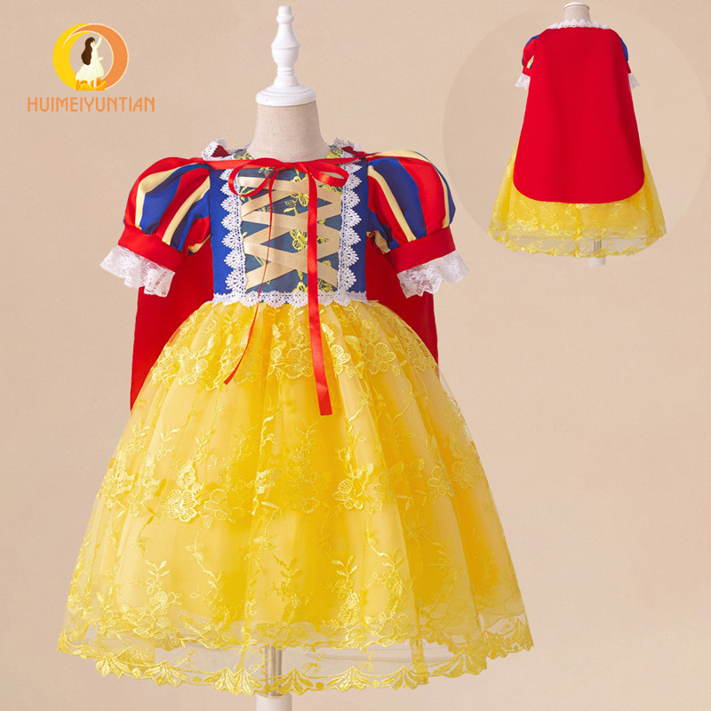 2025Ebay Amazon's New Fluffy Dress Snow White Theme Cake Dress Long Skirt Children's Long Skirt Dress