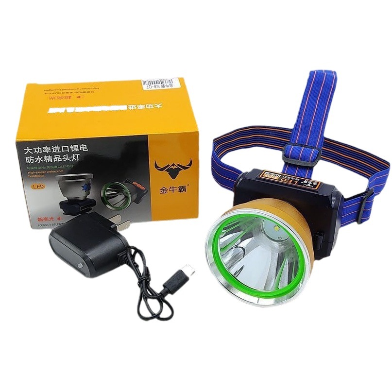 LED headlamp outdoor large spot strong light long-range head-mounted miner's lamp long endurance flashlight fishing lamp wholesale