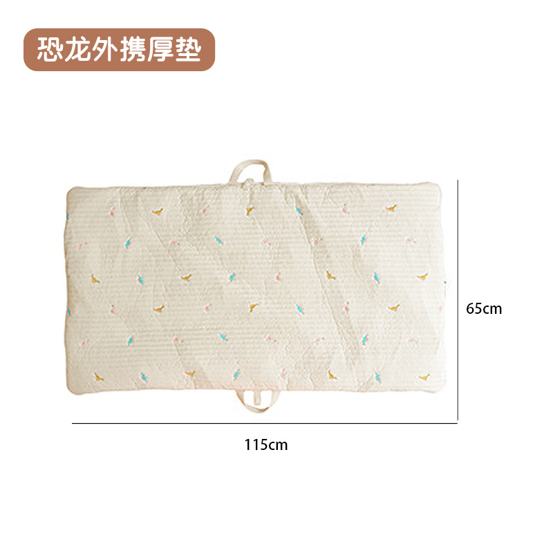 Picture of Ins Thick Newborn Baby Embroidered Pure Cotton Breathable Nap Foldable Portable Mattress Kindergarten Machine Washable Sleeping Mat