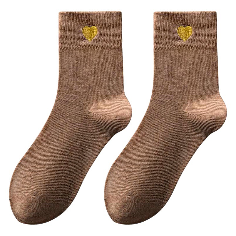 Zhuji Socks Women's 100% Cotton Mid-Tube Pure Cotton Spring & Fall Deodorant Breathable Sweat-Absorbent Cotton Women's Socks Cotton Socks