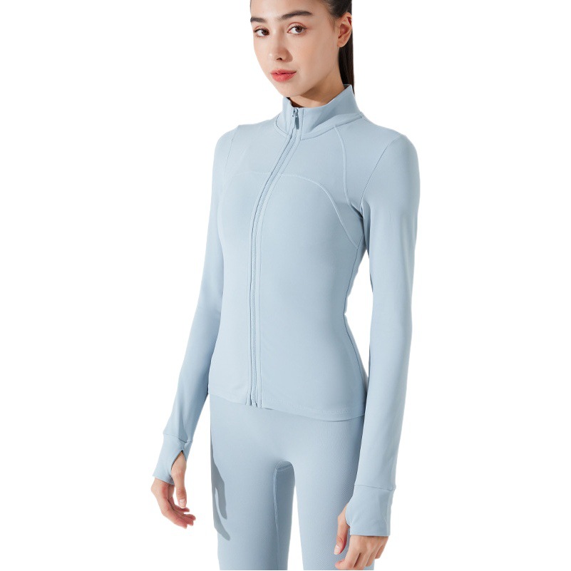 Winter fleece-lined Fitness Clothes Women's Long-sleeved Sports Running Quick-drying Yoga Top Fitness Jacket Autumn and Winter Yoga Clothes