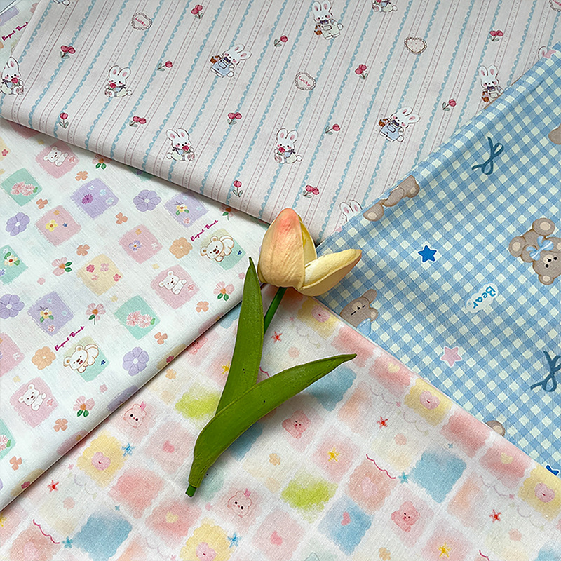 Cotton 40 Count Poplin Cartoon Digital Printing Fabric Children's Clothing Shirt Dress Clothing Handmade DIY Fabric