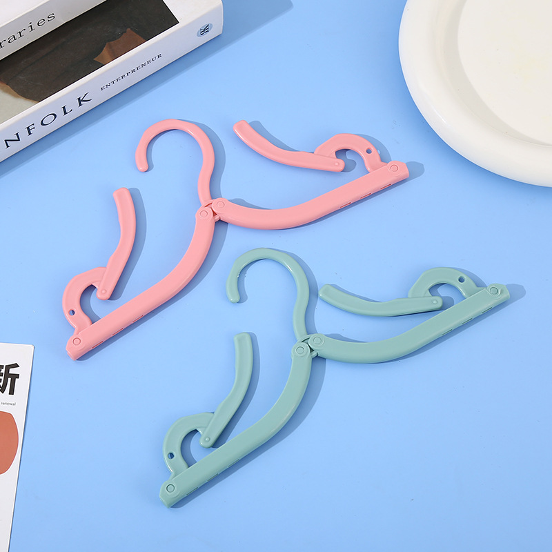 Picture of Folding Hanger Bold Travel Portable Pants Rack Household Non-Slip Drying Clothes Hanger Plastic Folding Hanger