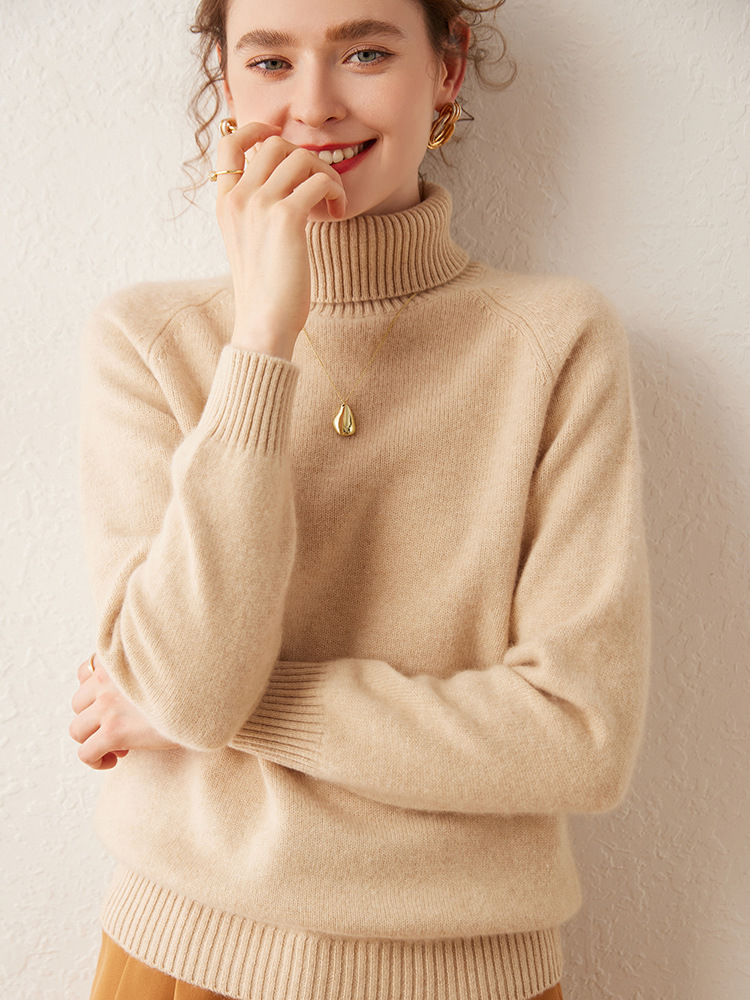 Picture of Autumn and Winter New Cashmere Turtleneck Cashmere Sweater Women's 2024 Loose Thickened Pullover Sweater Wool Knitted Base Shirt