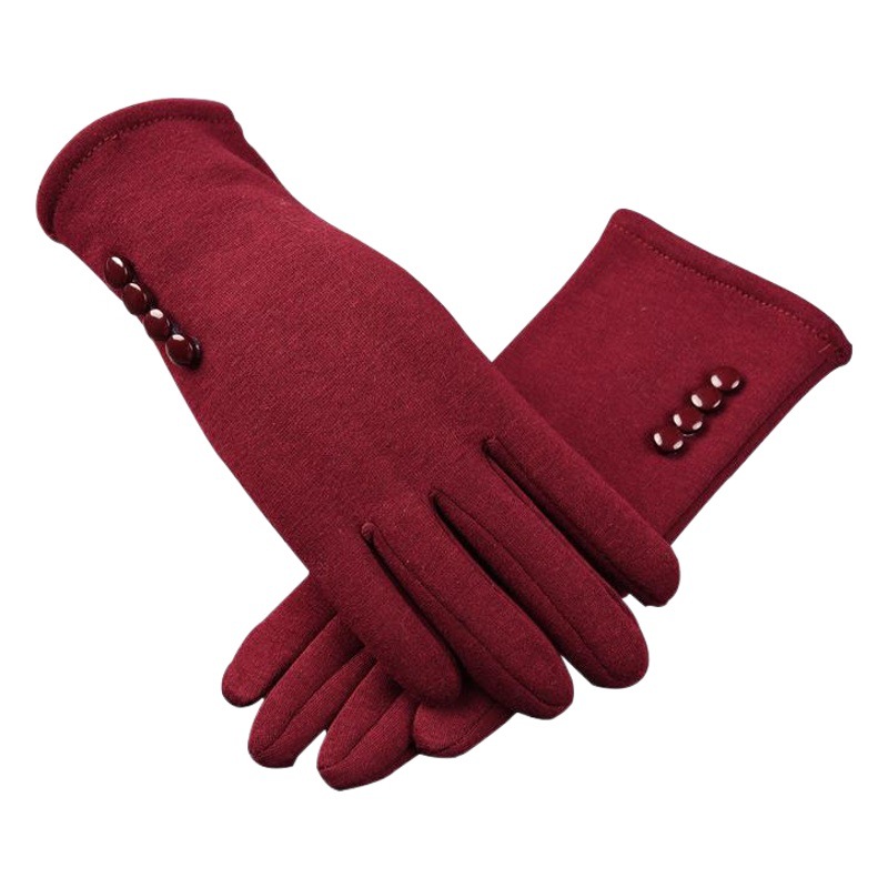 Beautiful Symbol Cross-border Hot Selling Classic Women's Non-inverted Velvet Four-button Velvet-lined Thickened Cycling Touch Screen Warm Gloves