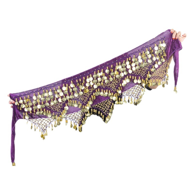 Belly Dance Waist Chain Tribal Wind Hip Towel Square Dance Waist Chain Indian Dance Performance Practice Waist Chain Yoga Fitness Waist Chain