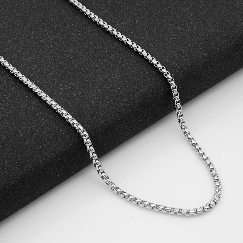 Picture of Stainless Steel Square Pearl Necklace Titanium Steel Jewelry with Chain Women's Versatile Chain Wholesale DIY Accessories European and American Men