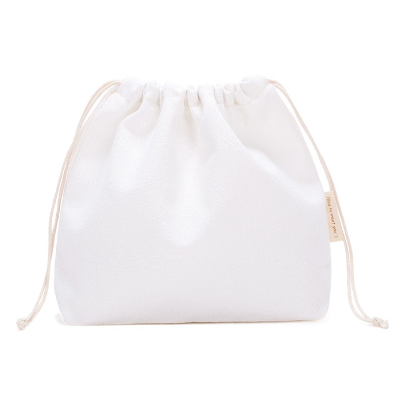 Wholesale Blank Ins Canvas Drawstring Bag Custom White Portable Cotton Liner Storage Drawstring Canvas Bag