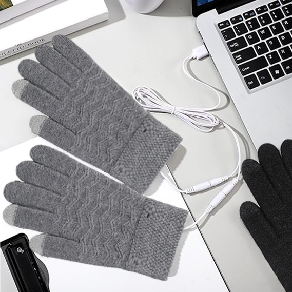 USB Heating Gloves Removable and Washable Charging Treasure Hand Warm Electric Touch Screen Gloves Heating Full Finger Touch Screen Warm Cold Protection