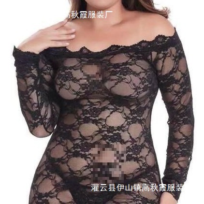 plus size sexy pajamas 80 bags hip foreign trade sexy underwear shoulder skirt Jin fat woman 250 cross-border