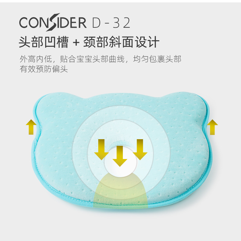 Picture of Manufacturers in stock baby pillow 0-1 year old memory cotton pillow shaped pillow newborn baby wholesale cross-border
