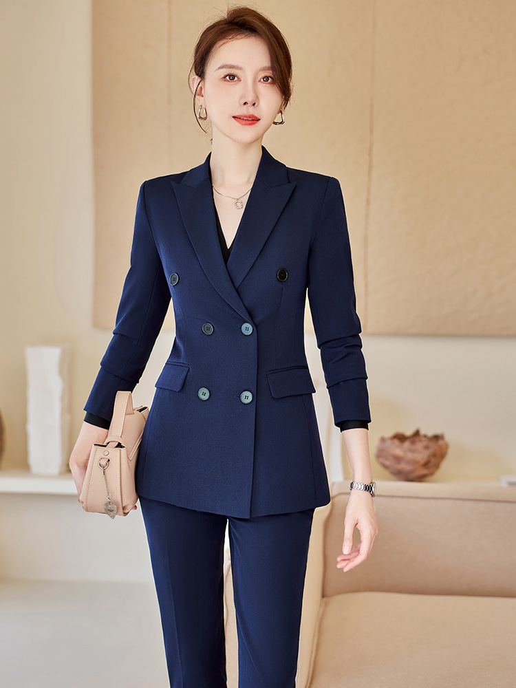 Picture of High-end Suit Jacket Women's Spring and Autumn Clothes Korean Temperament Business Wear Interview Dress Work Clothes Gray Suit suit