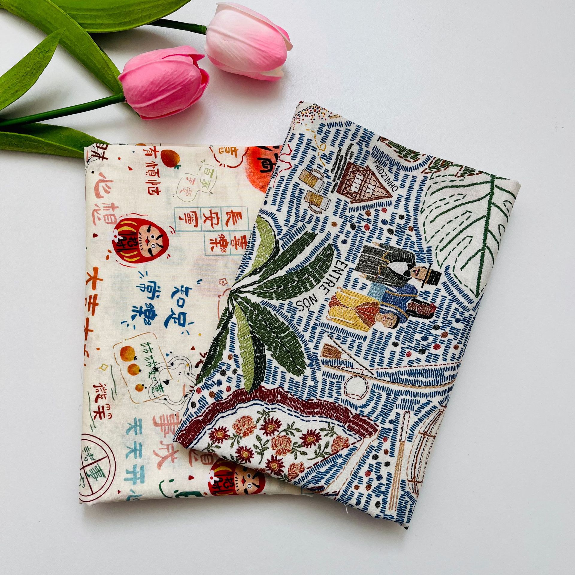 Picture of Cotton 60 digital printed fabric holiday style pattern bags home clothes dress shirt fabric