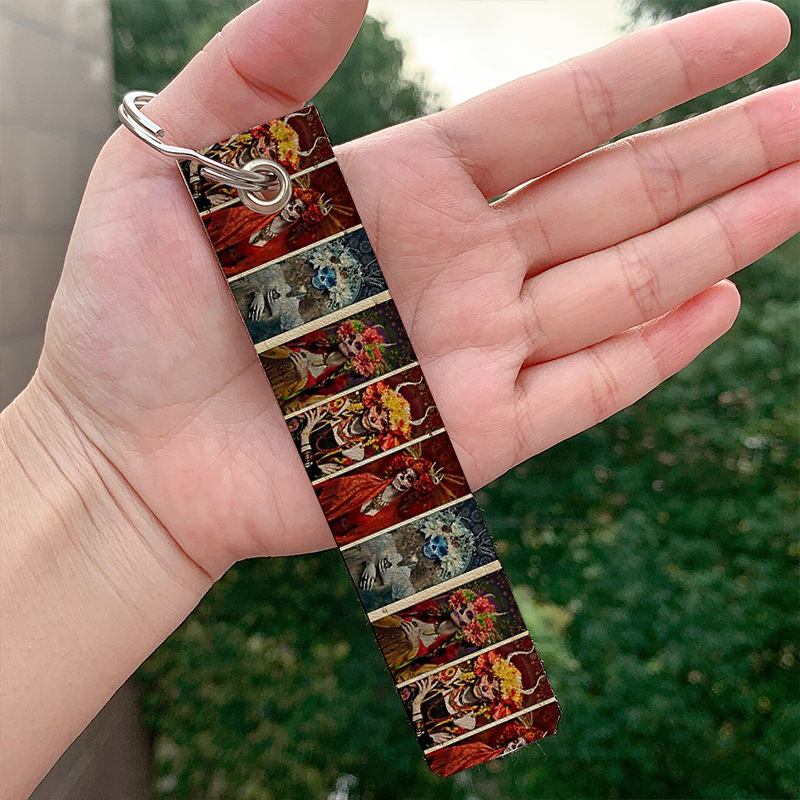 Picture of Amazon AliExpress European and American popular skull skull pu leather keychain wholesale in stock bag pendant