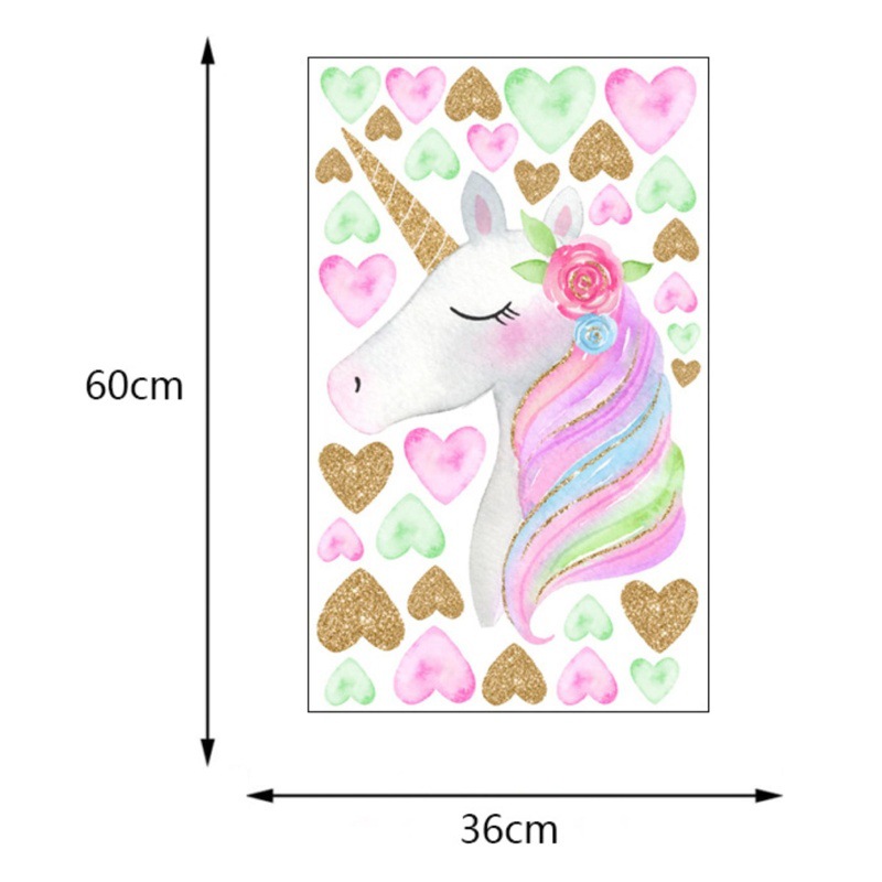 Kunshang Cross-Border New Scandinavian Simple Hand-Painted Golden Unicorn Wall Stickers Living Room Bedroom Decoration Ks8817