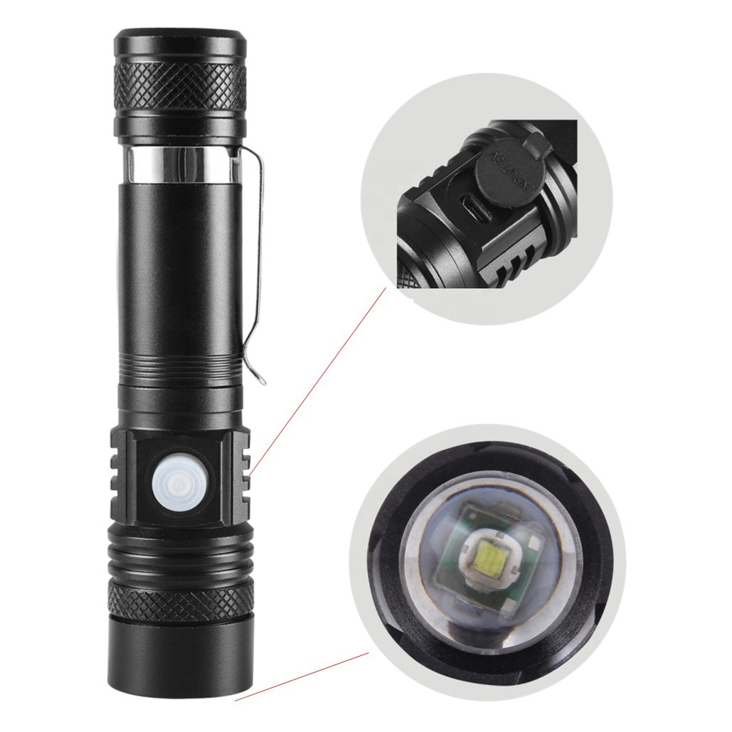 Cross-border new wholesale flashlight small strong light charging outdoor long-shot charging household mini emergency small flashlight