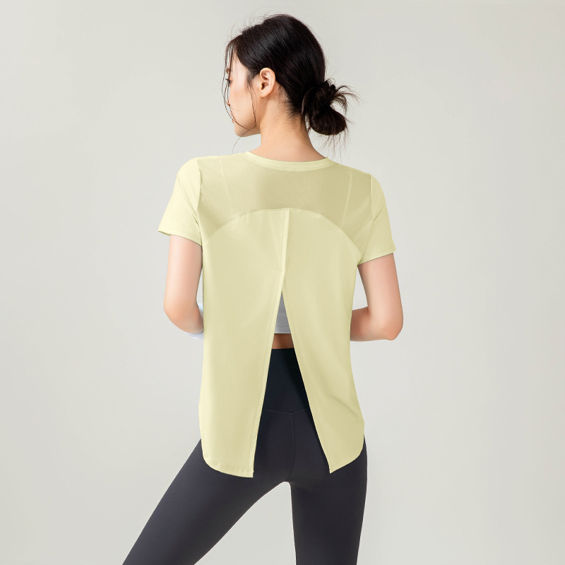 Yoga Clothing Short-sleeved Women's Summer Loose Gauze Quick-drying Running T-shirt Thin Fitness Clothing Sports Top Blouse Short-sleeved