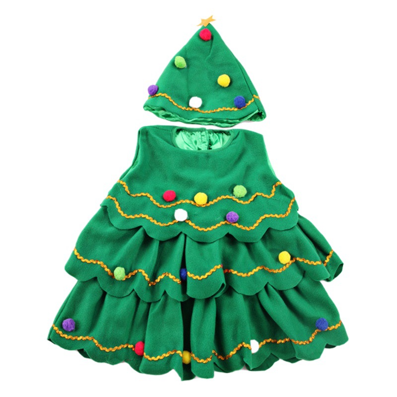 Christmas Adult Parent-Child Christmas Tree Costume Children Christmas Costume Halloween Christmas Tree Costume genuine goods